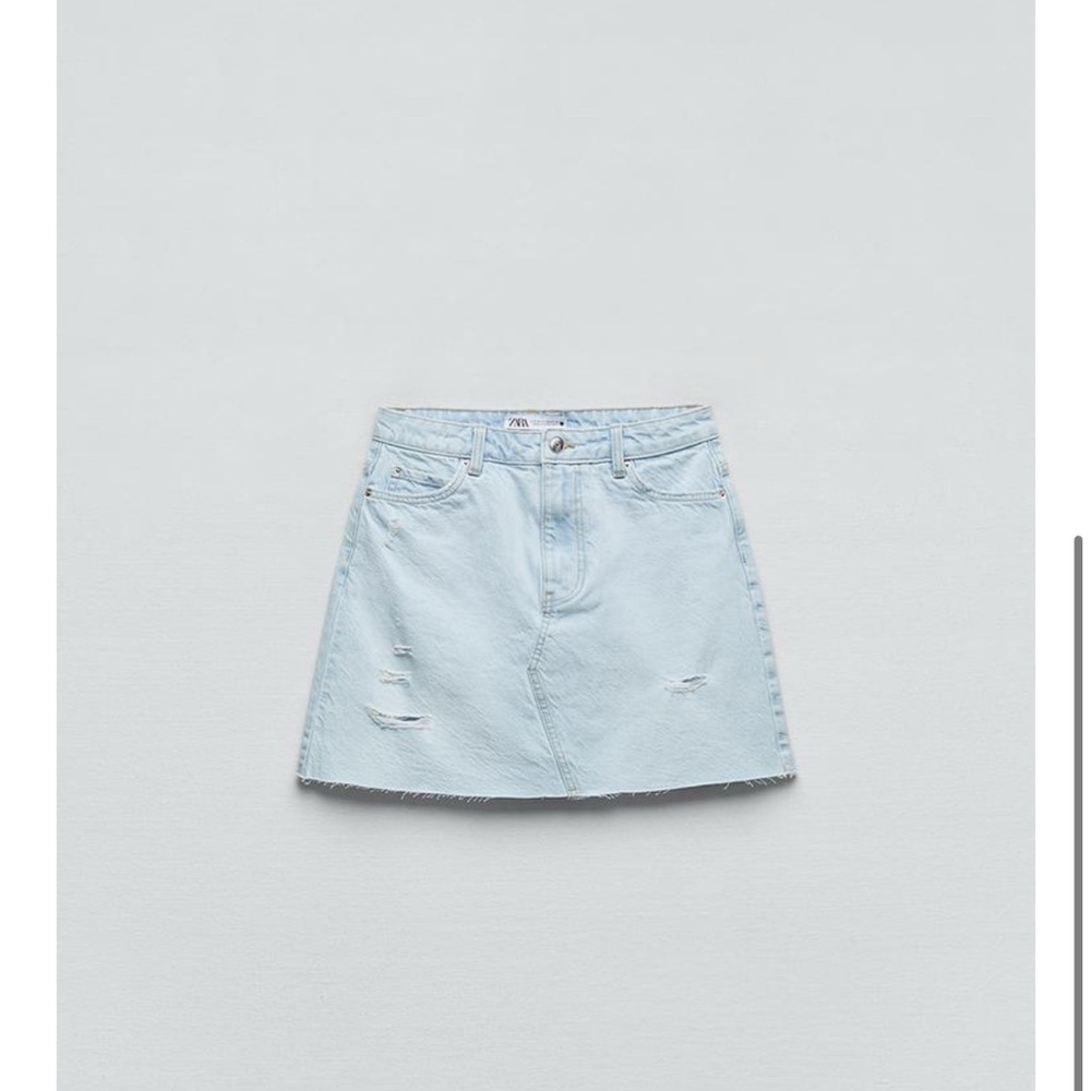 Zara Light Blue Denim Skirt Size XL